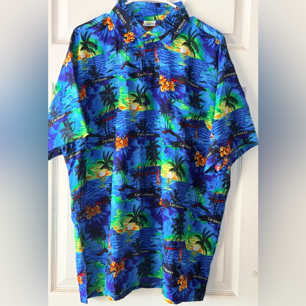 Mens Hawaiian Aloha Shirt Beach tropical Caribbean (Sz Xl) Excellent Condition